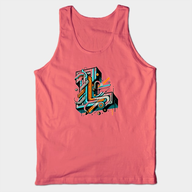 Letter L design graffity style Tank Top by grappict